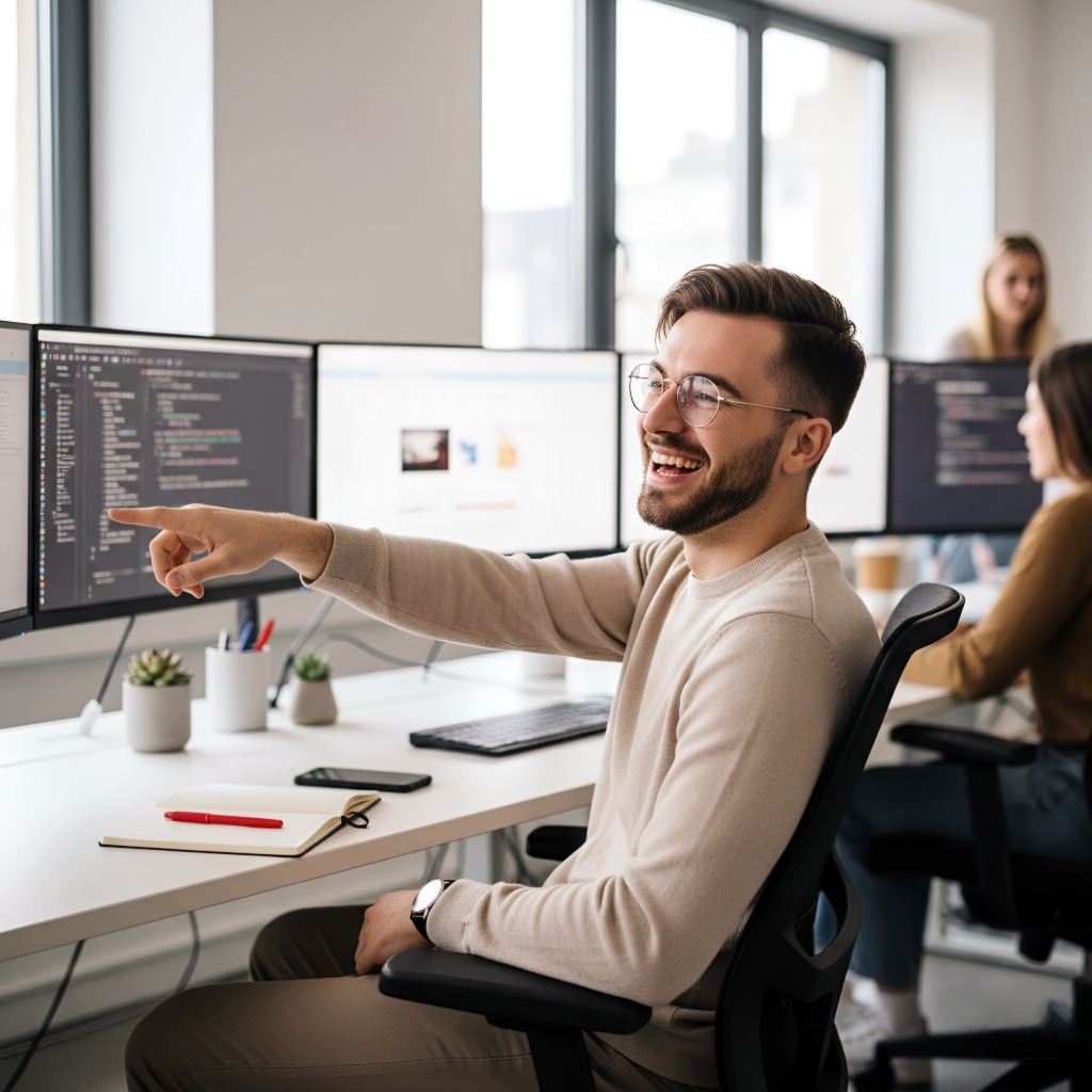 Entwickler arbeitet an individueller Software
